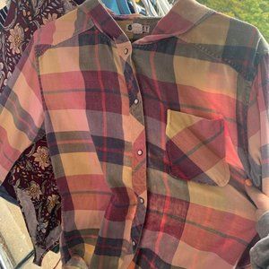 Roxy Brand Plaid Jacket with Hood - XS